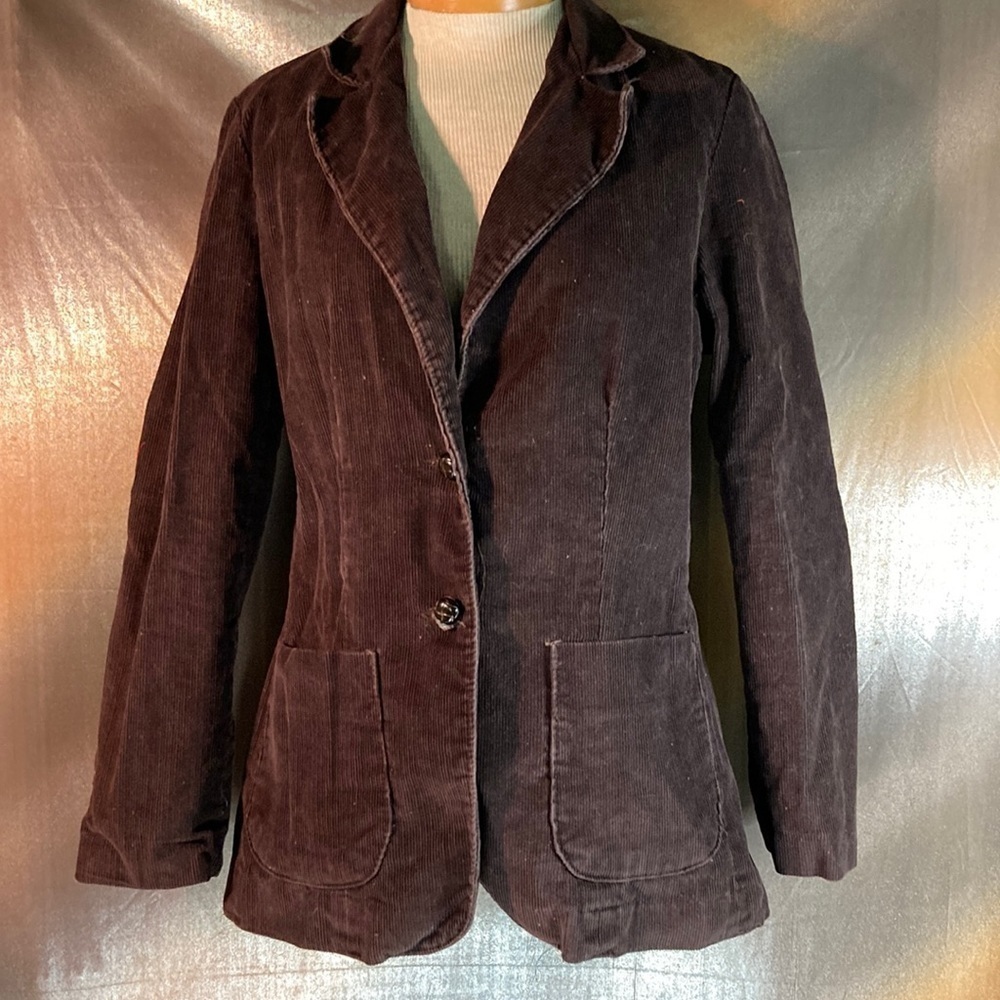 Vintage‎ 1970’s Sierra West size 10 dark brown corduroy jacket blazer.  Box M